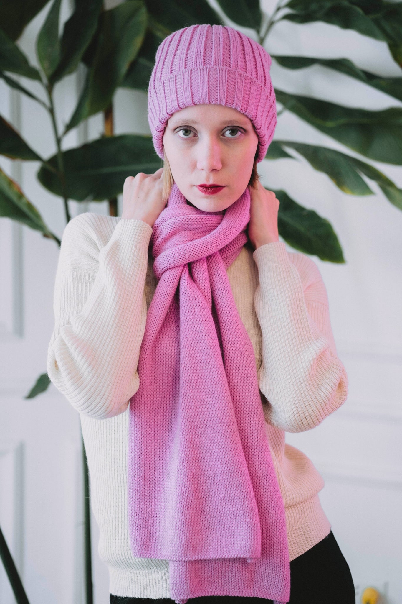 GORRO "MAYU" ROSA - 100% BABY ALPACA