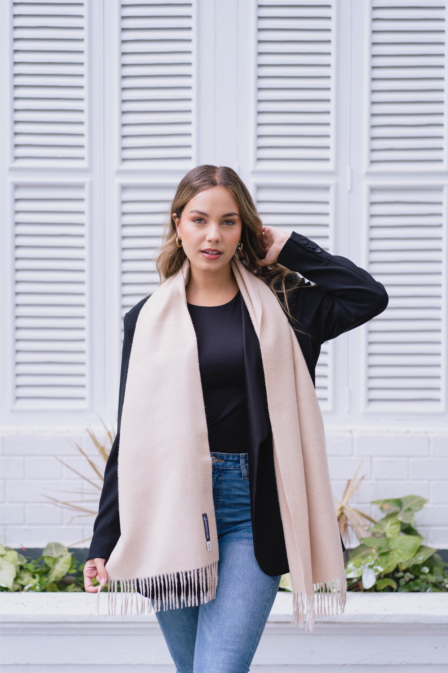 BUFANDA BEIGE - 100% BABY ALPACA