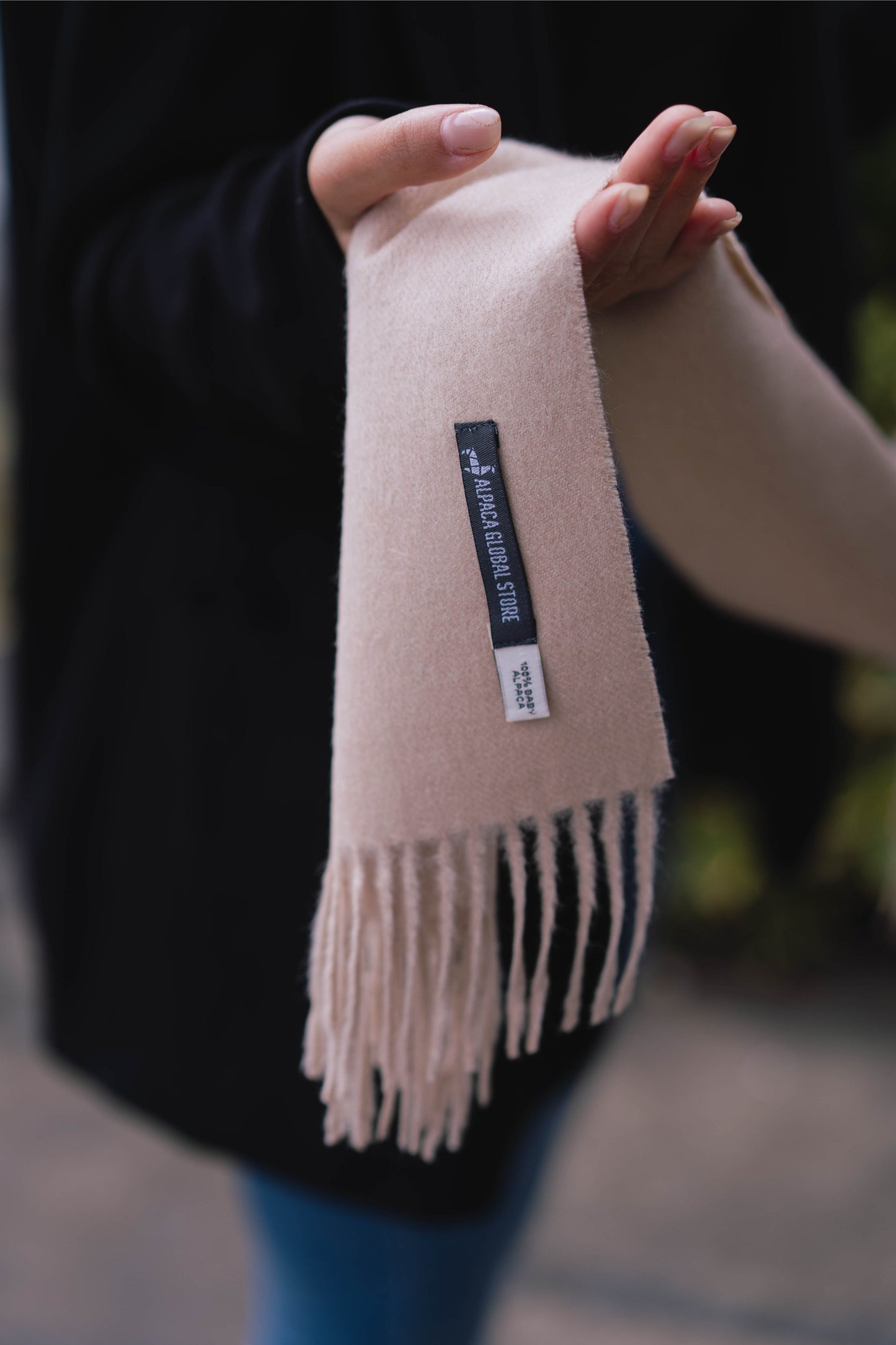 BUFANDA BEIGE - 100% BABY ALPACA