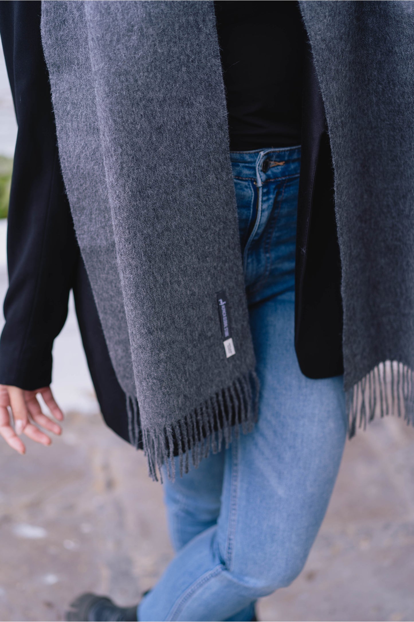 BUFANDA GRIS - 100% BABY ALPACA