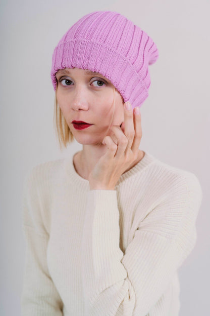 GORRO "MAYU" ROSA - 100% BABY ALPACA