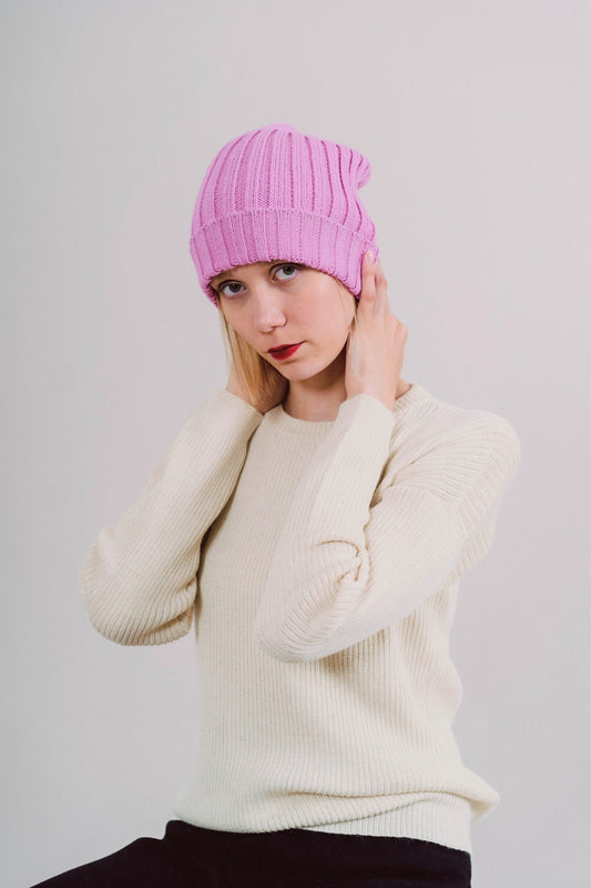 GORRO "MAYU" ROSA - 100% BABY ALPACA