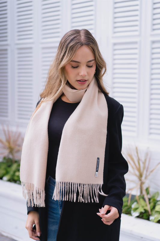 BUFANDA BEIGE - 100% BABY ALPACA