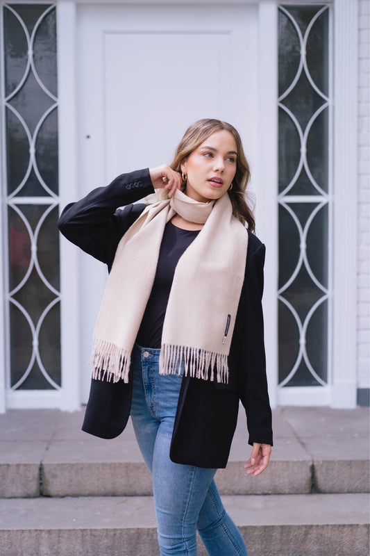 BUFANDA BEIGE - 100% BABY ALPACA