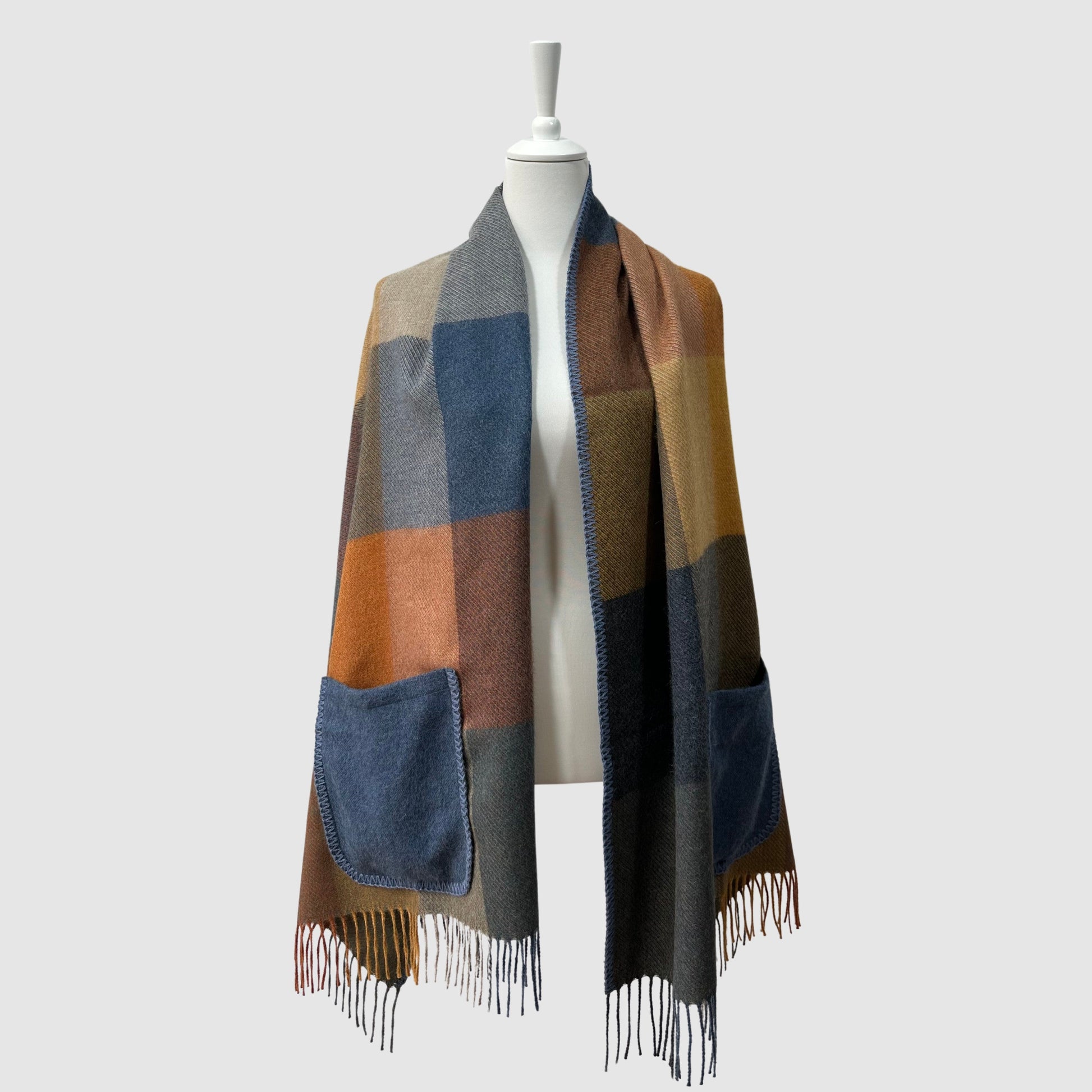 Shawl mix of colours of baby alpaca, made in Peru. One size.